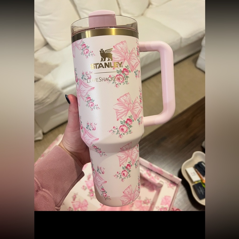 Stanley Pink and White Floral Tumbler